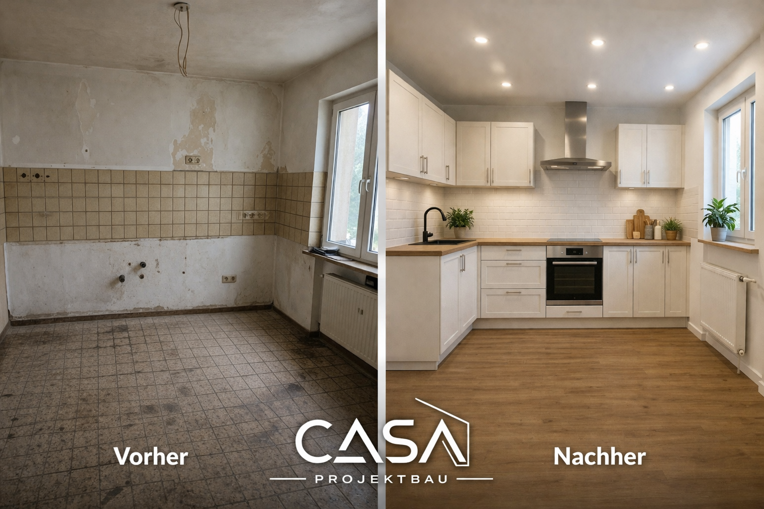 Vorher-Nachher-Vergleich: Küche – Vorher/Nachher · Düsseldorf-Bilk